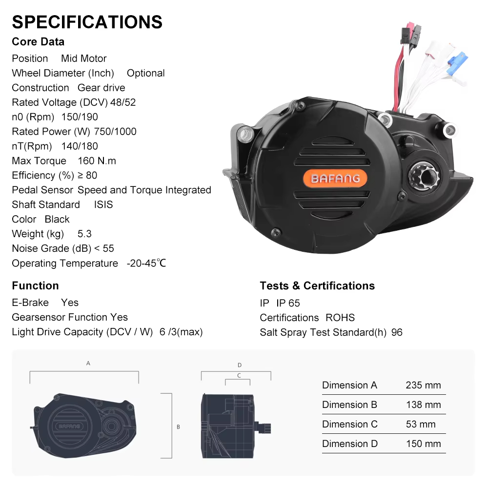 Ebike Bafang M620 G510 48/52V  - Mid Drive Conversion Kit 1000W recension och pris
